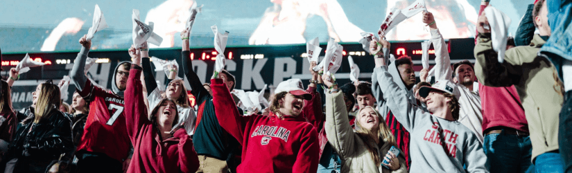 students at a football game