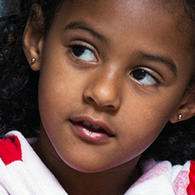 closeup of a young girl