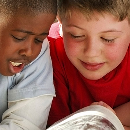 diverse boys reading