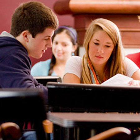 Students at a table