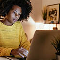 woman working on laptop 