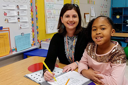 Michelle with student