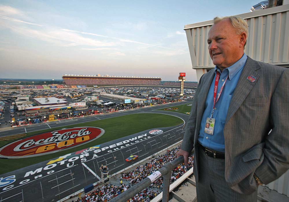 Humpy Wheeler looks out over the Charlotte Motor Speedway a couple of decades ago